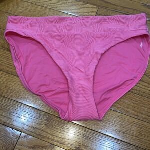 CALIA Women's Swim Bikini Bottom Size Medium Pink Heat‎ Wide Banded High Leg